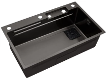 Кухонна мийка Kroner KRP Schwarze - SET7545HM PVD (3.0/0.8 мм) Фото - 6