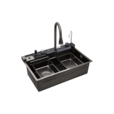 Кухонна мийка Kroner KRP Schwarze - SET7546ARTHM PVD (3.0/0.8 мм) Фото - 2