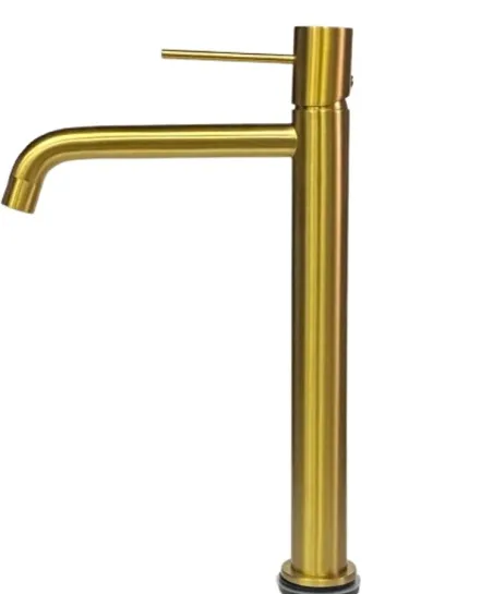 Змішувач для умивальника Lavita Orion високий, brushed gold (5900378341413)
