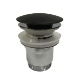 Донный клапан Lavita Orion click-clack с переливом, черный матовый (5900378346098)