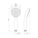 Лейка для ручного душа Lidz Niagara 04 85 мм округлая LDNIA04CRM22033 Chrome Фото - 1
