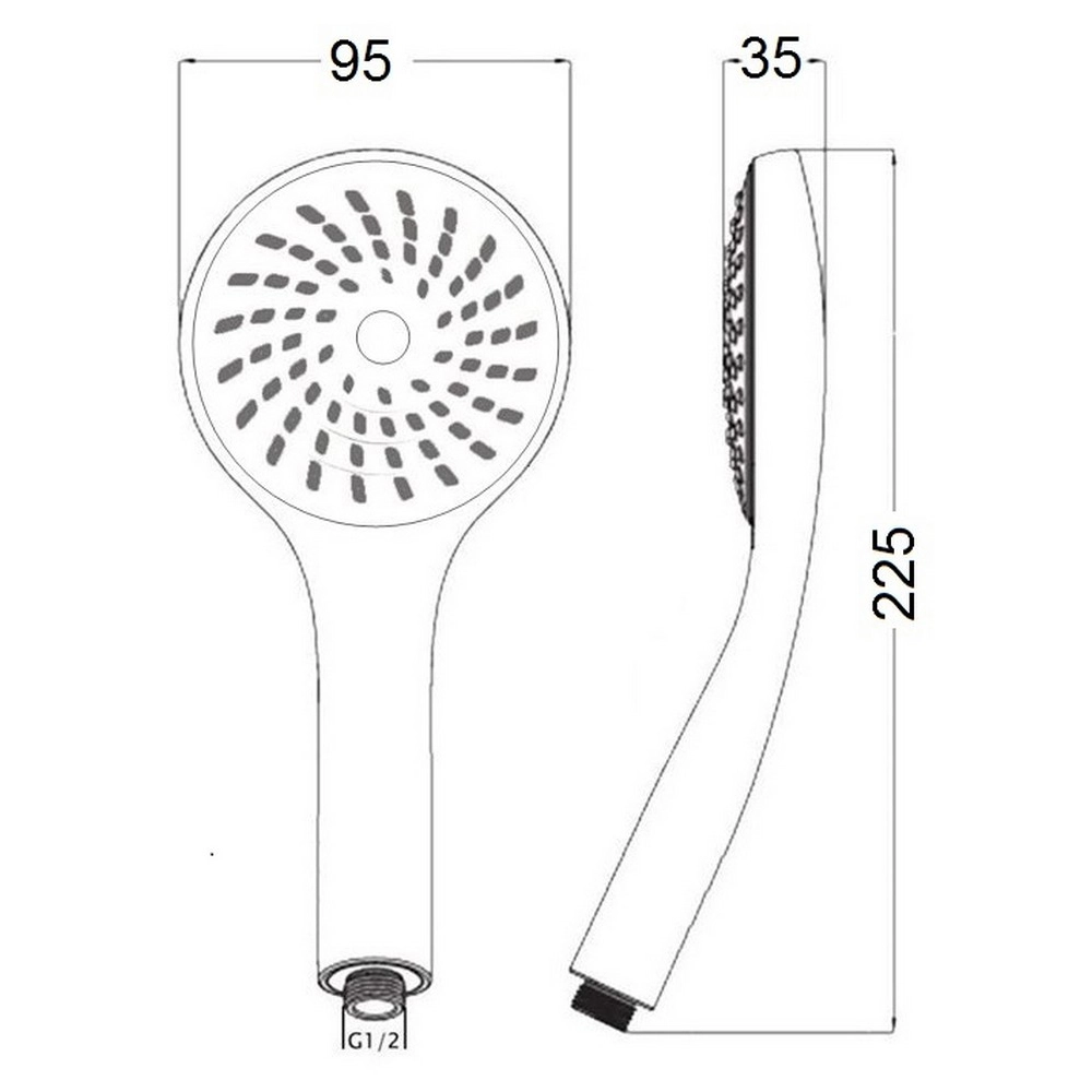 Лейка для ручного душа Lidz Niagara 01 98 мм округлая LDNIA01CRM22034 Chrome Фото - 1