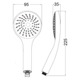 Лейка для ручного душа Lidz Niagara 01 98 мм округлая LDNIA01CRM22034 Chrome Фото - 1