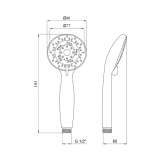 Лейка для ручного душа Lidz Niagara 05 80 мм округлая LDNIA05CRM22037 Chrome Фото - 1