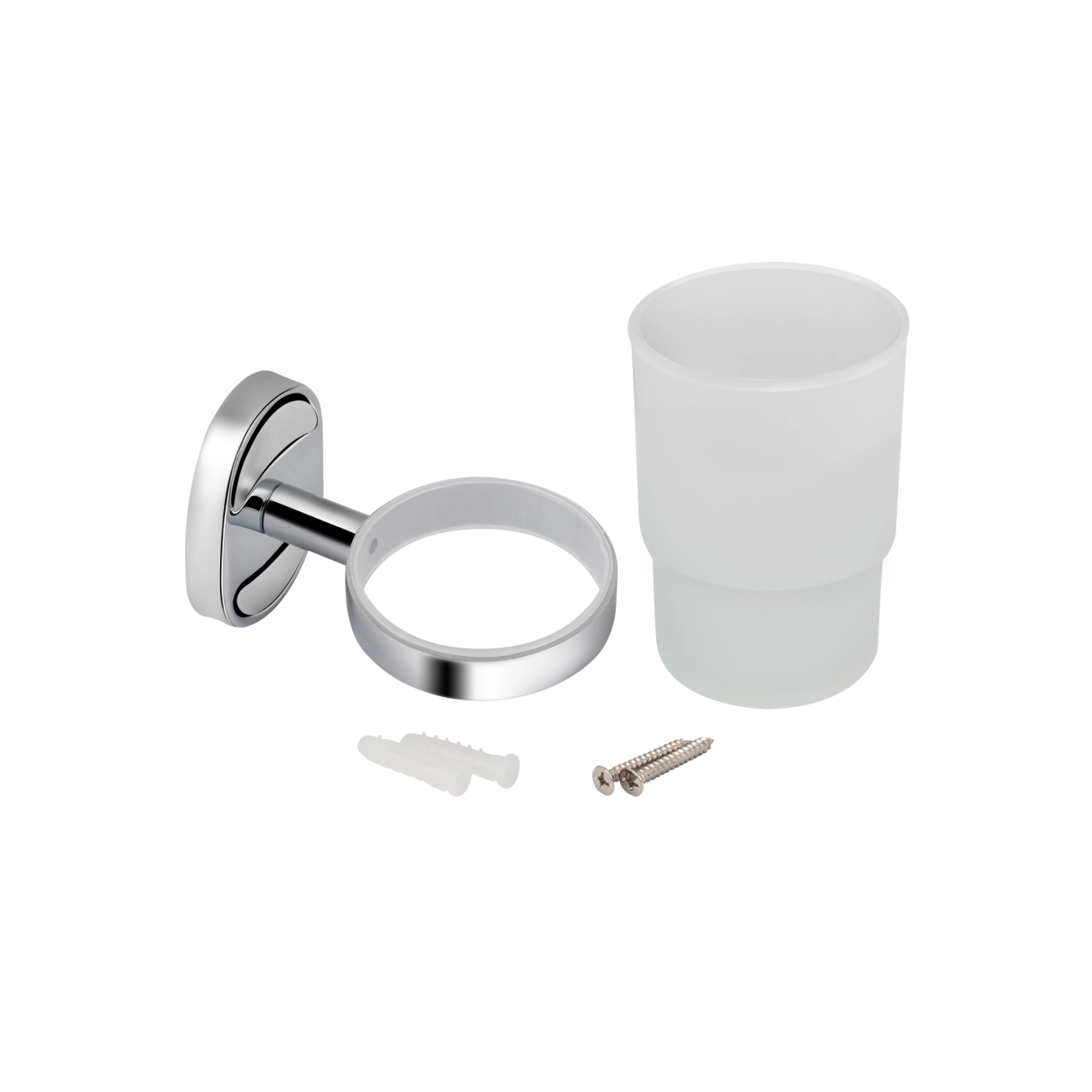 Склянка з тримачем Lidz Oreo 0401 настінний (матове скло) LDORE0401CRM22163 Chrome Фото - 3