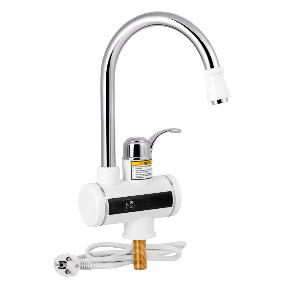Проточний кран-водонагрівач кухонний Lidz Warm 058 LDWAR058WCR24985 White / Chrome