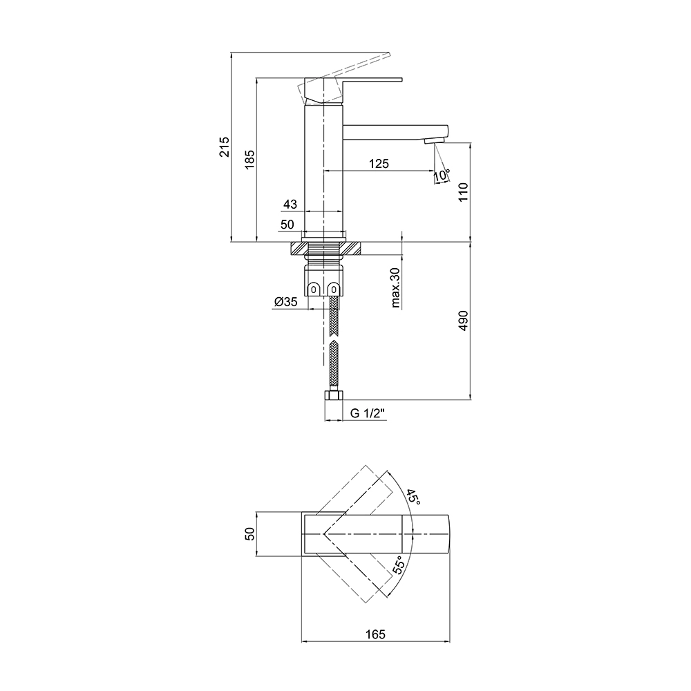 Смеситель для раковины Lidz Kubis 001F (k35) LDKUB001FNKS28534 Nickel Фото - 1