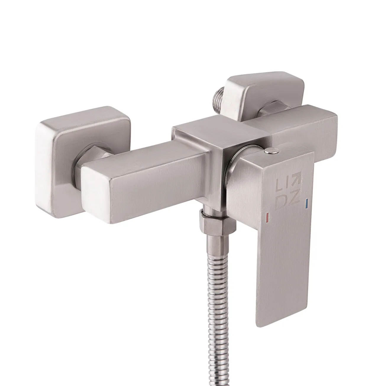 Змішувач для душу Lidz Kubis 010 (з душовим гарнітуром) (k35) LDKUB010NKS28535 Nickel Фото - 2