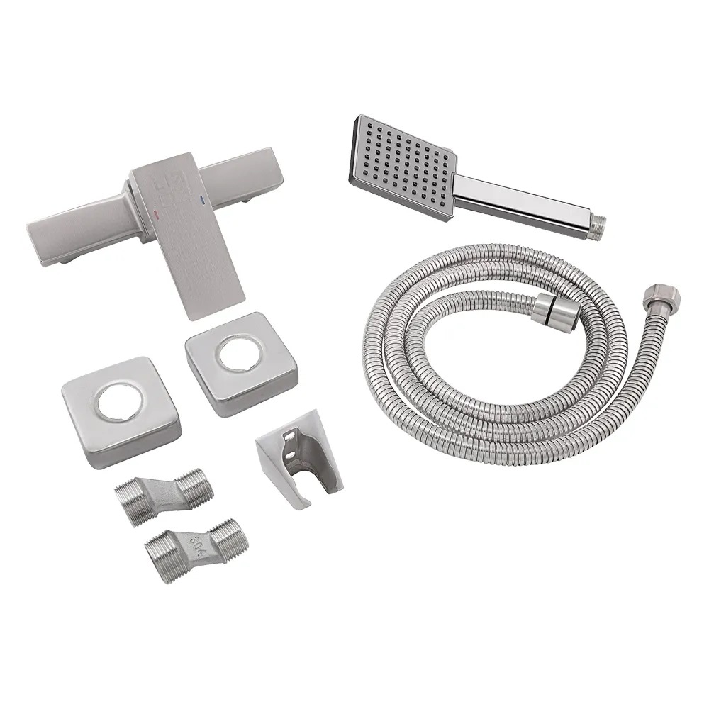 Змішувач для душу Lidz Kubis 010 (з душовим гарнітуром) (k35) LDKUB010NKS28535 Nickel Фото - 4