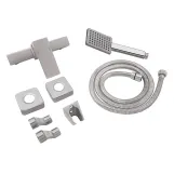 Змішувач для душу Lidz Kubis 010 (з душовим гарнітуром) (k35) LDKUB010NKS28535 Nickel Фото - 4