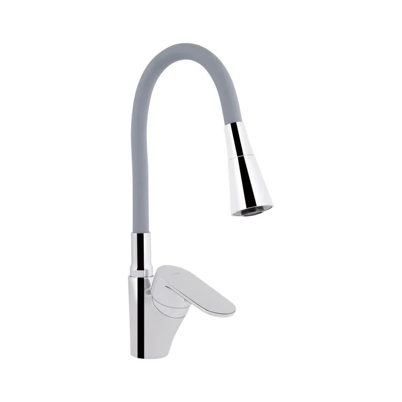 Змішувач для кухні Lidz Tani 007F3 з гнучким виливом Chrome/Grey (SD00037970)