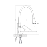 Смеситель для кухни Lidz Tani 007F3 с гибким изливом Chrome/Grey (SD00037970) Фото - 4