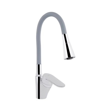 Змішувач для кухні Lidz Tani 007F3 з гнучким виливом Chrome/Grey (SD00037970)