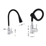 Смеситель для кухни Lidz Aria 015F31 с гибким изливом (k35) LDARI015F31BNK31872 Black/Nickel Фото - 1