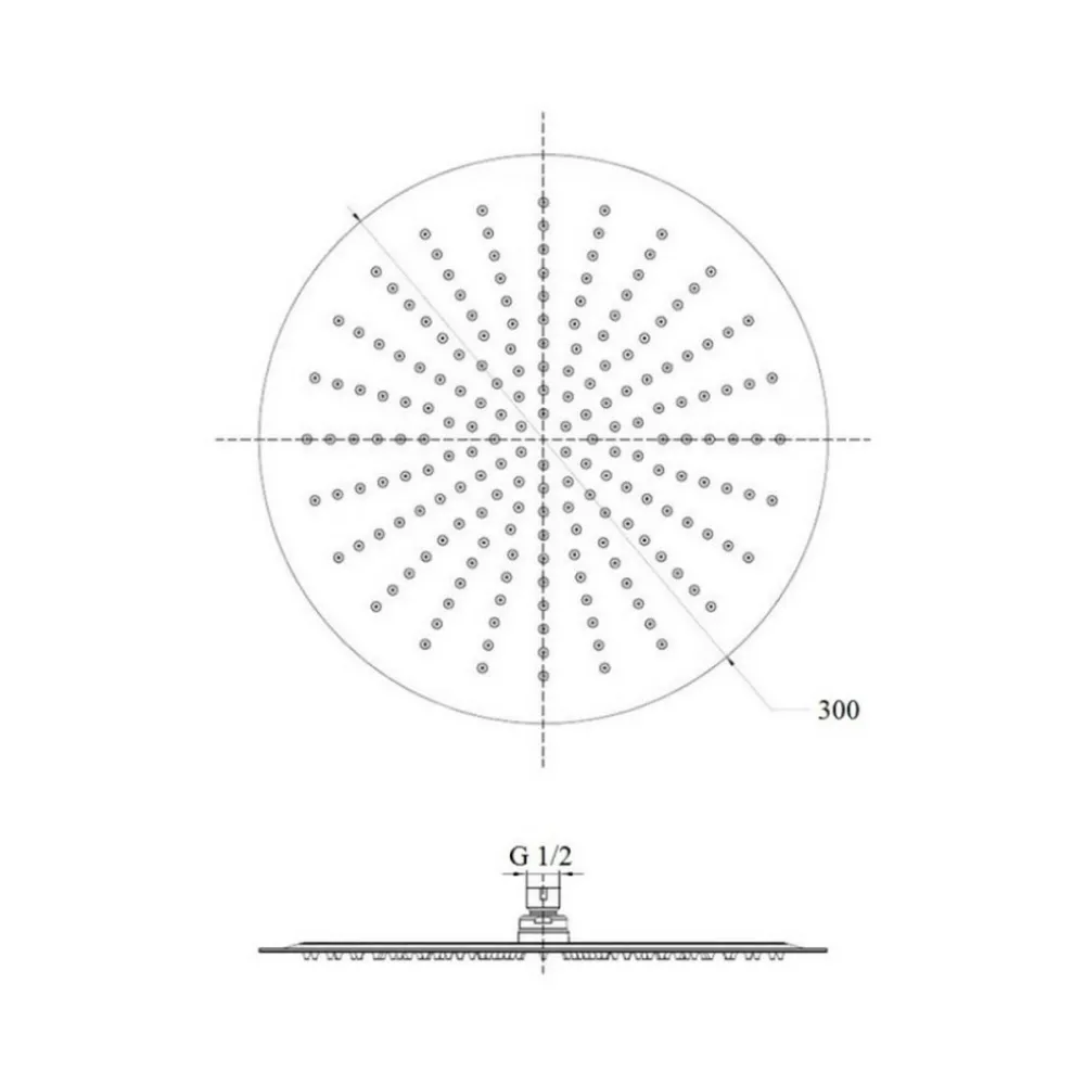 Лійка для верхнього душу Лейки Lidz Лейка 130 300 мм округла LDNIA130NKS32451 Chrome Фото - 1