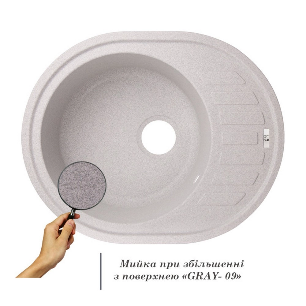 Кухонна мийка Lidz 620x500/200 GRA-09 (LIDZGRA09620500200) Фото - 2