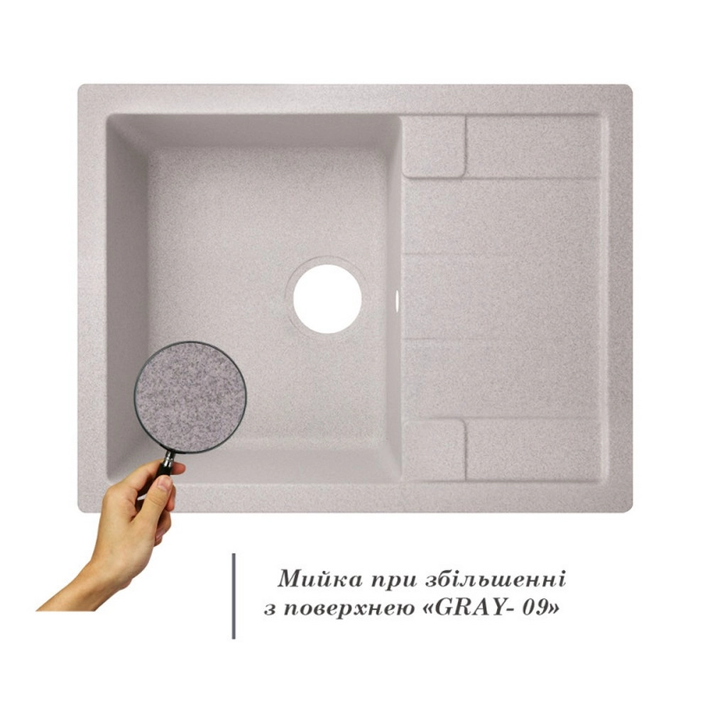 Кухонная мойка Lidz 650x500/200 GRA-09 (LIDZGRA09650500200) Фото - 2