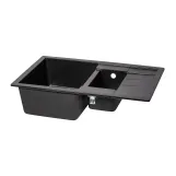 Кухонна мийка з додатковою чашею Lidz 780x495/200 BLA-03 (LIDZBLA03780495200) Фото - 3