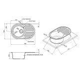 Кухонна мийка Lidz 780x500/200 COL-06 (LIDZCOL06780500200) Фото - 1