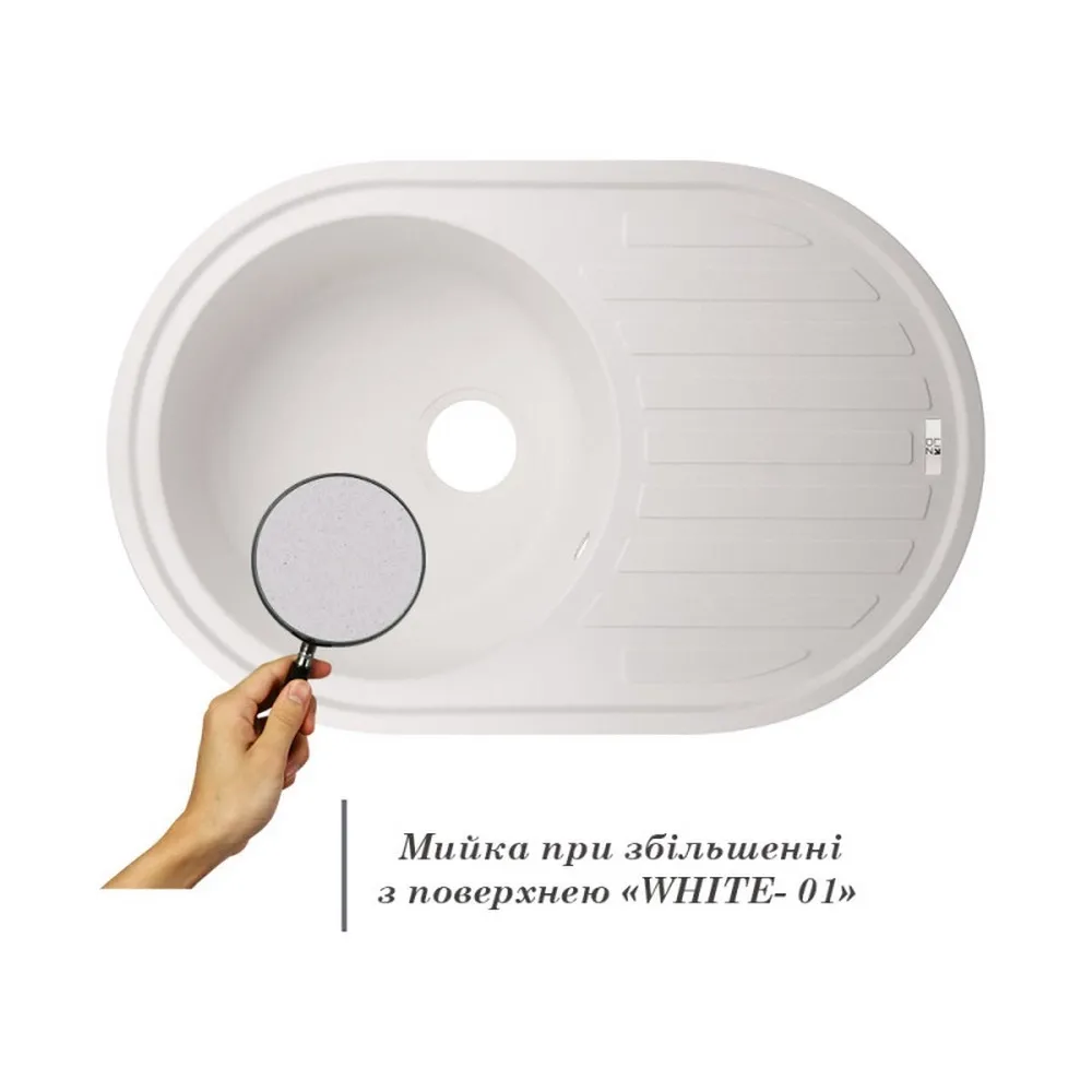 Кухонная мойка Lidz 780x500/200 WHI-01 (LIDZWHI10780500200) Фото - 2