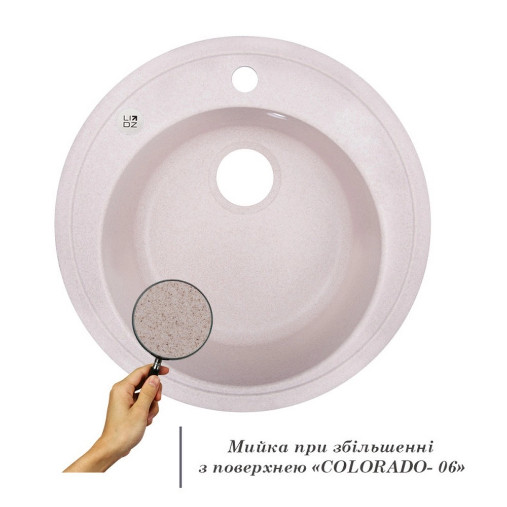 Кухонная мойка Lidz D510/200 COL-06 (LIDZCOL06D510200) Фото - 2
