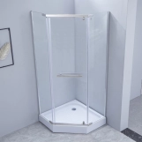 Душова кабіна з піддоном Lidz Dozorca SC90x90.CRM.LOW.TR, п`ятикутна (SD00039823) Фото - 1