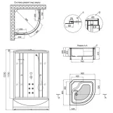 Гідромасажний бокс Lidz Tani SBM90x90.SAT.HIGH.FR, скло Frost 4 мм Фото - 1