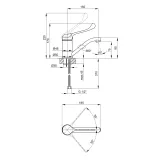 Смеситель для раковины локтевой Lidz Watt 002M с поворотным изливом (k40) LDWAT002MCRM34861 Chrome Фото - 1