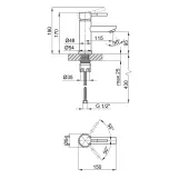 Смеситель для раковины Lidz Aria 001F (k35) LDARI001FNKS34937 Nickel Фото - 1