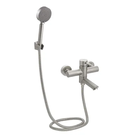 Смеситель для ванны Lidz Aria 006 с поворотным изливом (с душевым гарнитуром) (k35) LDARI006NKS34940 Nickel