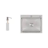 Мойка для кухни интегрированная Lidz Handmade H6050 (LDH6050BRU35371) Brushed Steel 3,0/1,0 мм