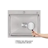 Мойка для кухни интегрированная Lidz Handmade H6050 (LDH6050BRU35371) Brushed Steel 3,0/1,0 мм Фото - 2