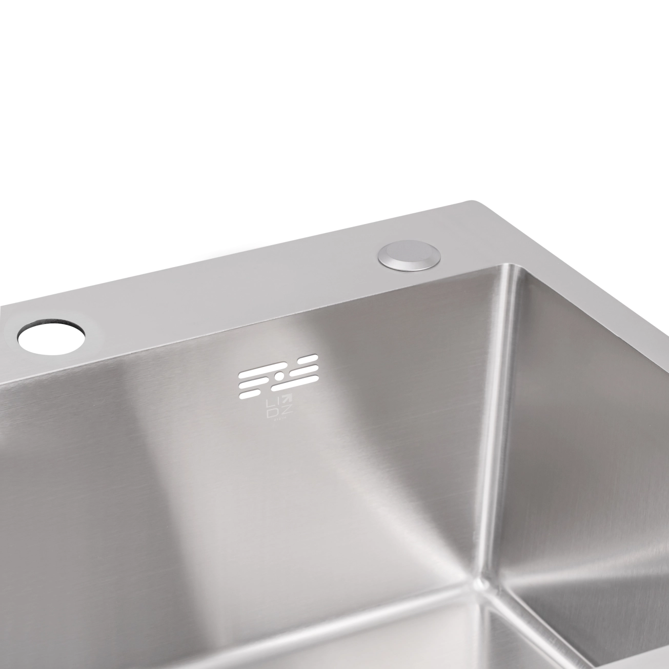 Мойка для кухни интегрированная Lidz Handmade H5050 (LDH5050BRU35375) Brushed Steel 3,0/1,0 мм Фото - 5