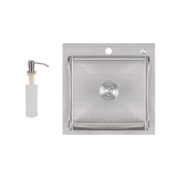 Мойка для кухни интегрированная Lidz Handmade H5050 (LDH5050BRU35375) Brushed Steel 3,0/1,0 мм