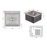 Мойка для кухни интегрированная Lidz Handmade H5050 (LDH5050BRU35375) Brushed Steel 3,0/1,0 мм Фото - 1