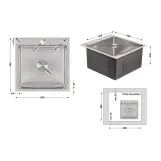 Мийка для кухні інтегрована Lidz Handmade H5050 (LDH5050BRU35375) Brushed Steel 3,0/1,0 мм Фото - 1