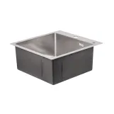 Мийка для кухні інтегрована Lidz Handmade H5050 (LDH5050BRU35375) Brushed Steel 3,0/1,0 мм Фото - 3