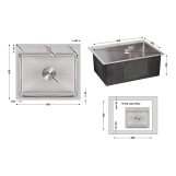 Мийка для кухні інтегрована Lidz Handmade H5045 (LDH5045BRU35383) Brushed Steel 3,0/1,0  мм Фото - 1