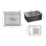Мойка для кухни интегрированная Lidz Handmade H5045 (LDH5045BRU35383) Brushed Steel 3,0/1,0 мм Фото - 1