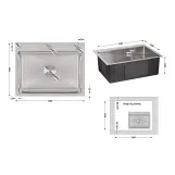 Мойка для кухни интегрированная Lidz Handmade H5845 (LDH5845BRU35384) Brushed Steel 3,0/1,0 мм Фото - 1