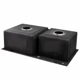 Мойка для кухни с двумя чашами интегрированная Lidz Handmade H7843 (LDH7843BRU35387) Brushed Steel 3,0/1,0 мм Фото - 4