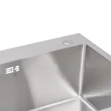 Мойка для кухни с двумя чашами интегрированная Lidz Handmade H7843 (LDH7843BRU35387) Brushed Steel 3,0/1,0 мм Фото - 5