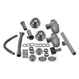 Мойка для кухни с двумя чашами интегрированная Lidz Handmade H7843 (LDH7843BRU35387) Brushed Steel 3,0/1,0 мм Фото - 8
