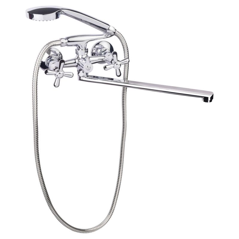 Змішувач для ванни Lidz Dominox 140 (з душовим гарнітуром) Chrome (SD00041632)