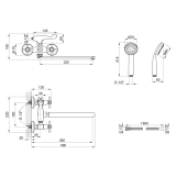 Змішувач для ванни Lidz Dominox 140 (з душовим гарнітуром) Chrome (SD00041632) Фото - 4