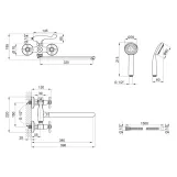 Смеситель для ванны Lidz Dominox 140 (с душевым гарнитуром) Chrome (SD00041632) Фото - 4