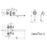 Смеситель для ванны Lidz Dominox 143 (с душевым гарнитуром) Chrome (SD00041633) Фото - 5