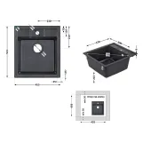 Кухонная мойка Lidz 460х515/200 BLA-03 (LIDZBLA03460515200) Фото - 1