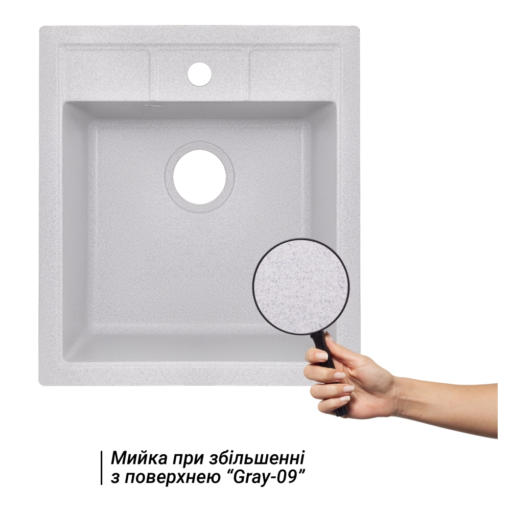 Кухонна мийка Lidz 460х515/200 GRA-09 (LIDZGRA09460515200) Фото - 2