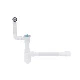 Сифон для кухонной мойки Lidz (WHI) 60 08 E004 00 с круглым переливом (выход 50 мм)